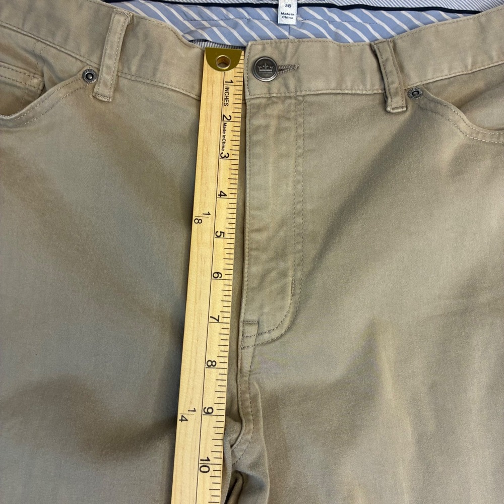Peter Millar Pants Mens 36x26 Khaki Tan Straight 5-Pocket Stretch‎ Cotton Casual - Picture 5 of 8